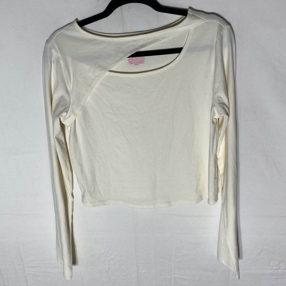 5/$25 NOBO No Boundaries Cream Long Sleeve Top With Collarbone Cut Out XL